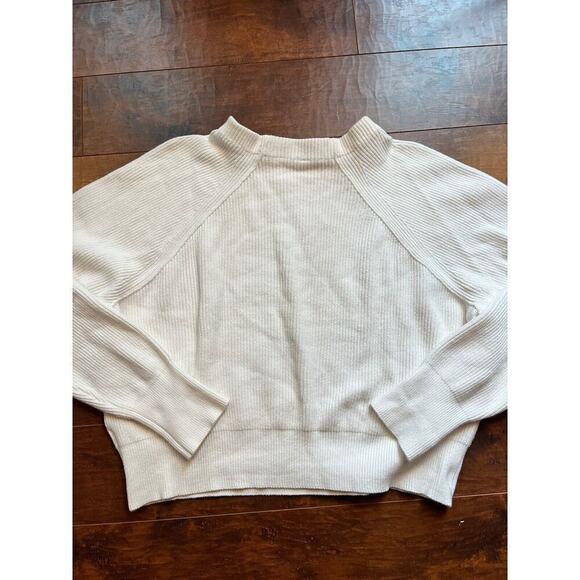 Free People White Ribbed Heavy Knit Sweater Womens Size L - Picture 7 of 7